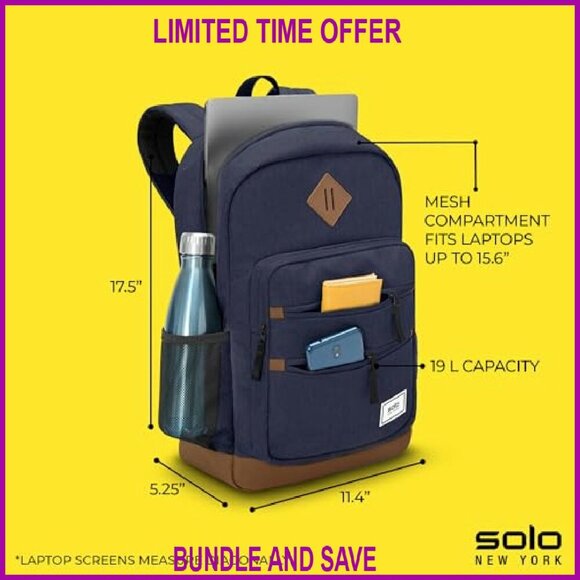 Lightweight Laptop Backpack for Travel & Work, Fits 15.6\